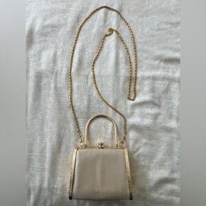 Dainty Gold Vintage Evening Two-way Bag with Chain Strap
